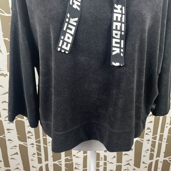 Reebok Terry Cloth Dolman Cropped Sleeve Hoodie - Picture 6 of 11